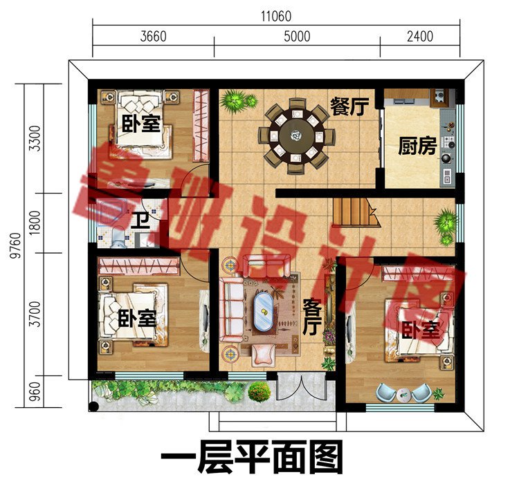 11×10米农村二层别墅房子设计图