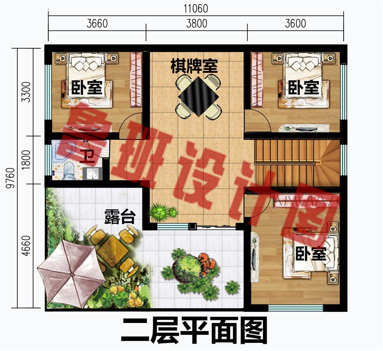 11×10米农村二层别墅房子设计图