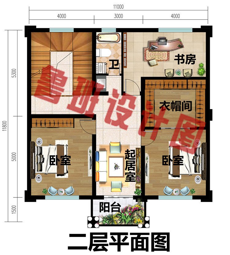 100-110平米农村三层自建小洋楼房设计施工图