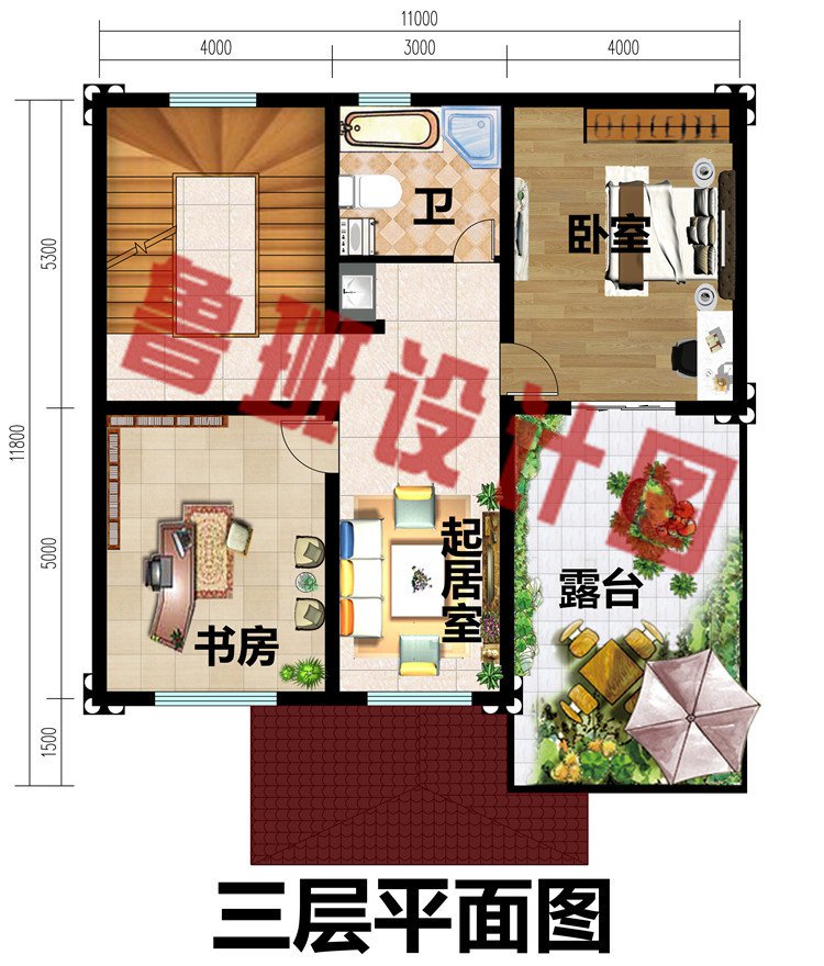 100-110平米农村三层自建小洋楼房设计施工图
