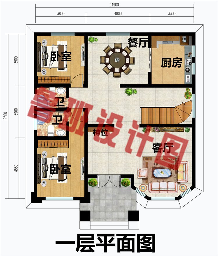 新农村三层欧式自建房屋别墅设计图