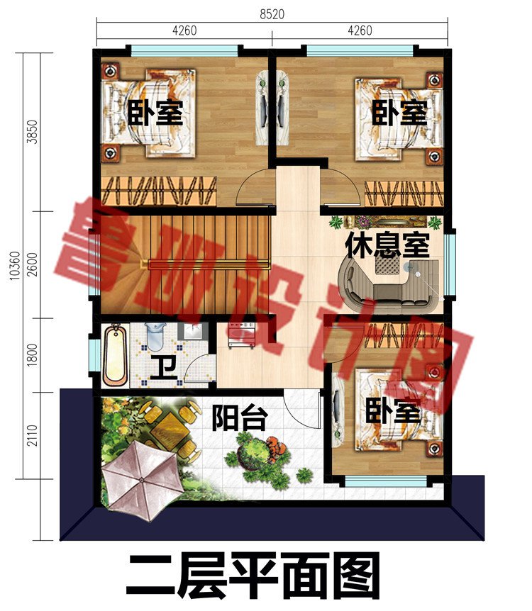 平顶二层小洋楼设计图