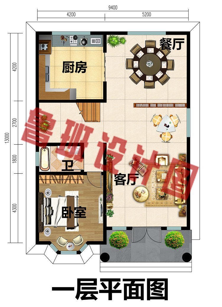 开间9米二层别墅设计图