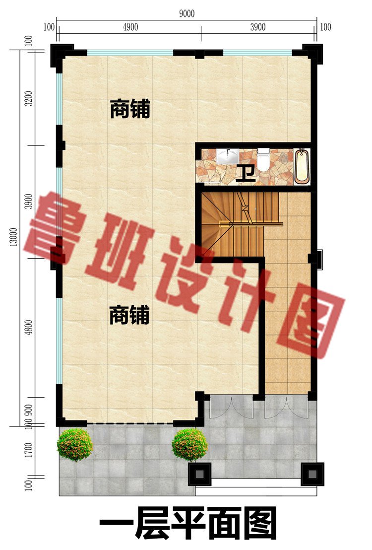 简欧式带商铺农村自建别墅