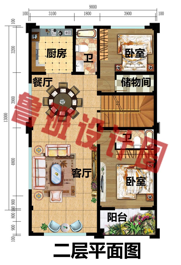 简欧式带商铺农村自建别墅