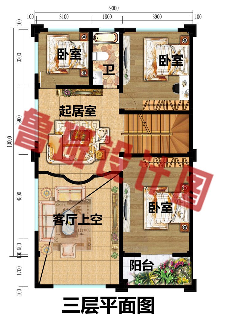 简欧式带商铺农村自建别墅