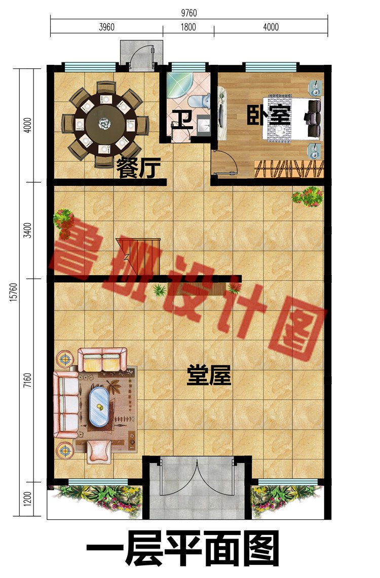 现代风格农村三层小户型