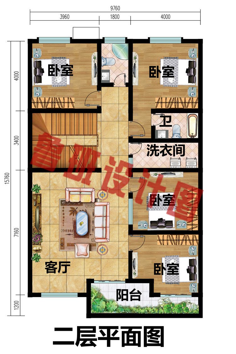 现代风格农村三层小户型