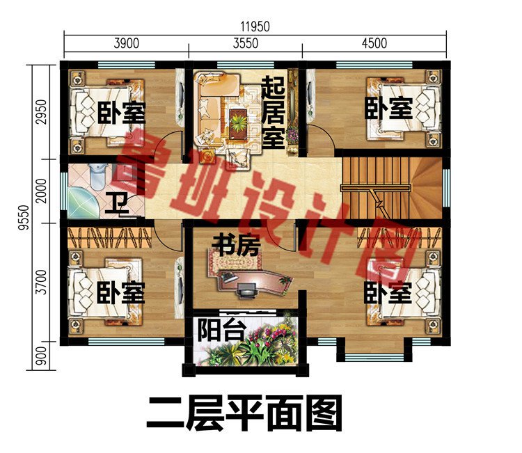 100平乡下三层楼房别墅设计图