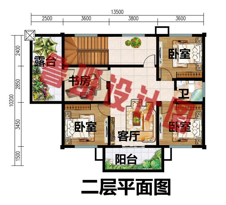 110平简单的二层住宅楼设计图