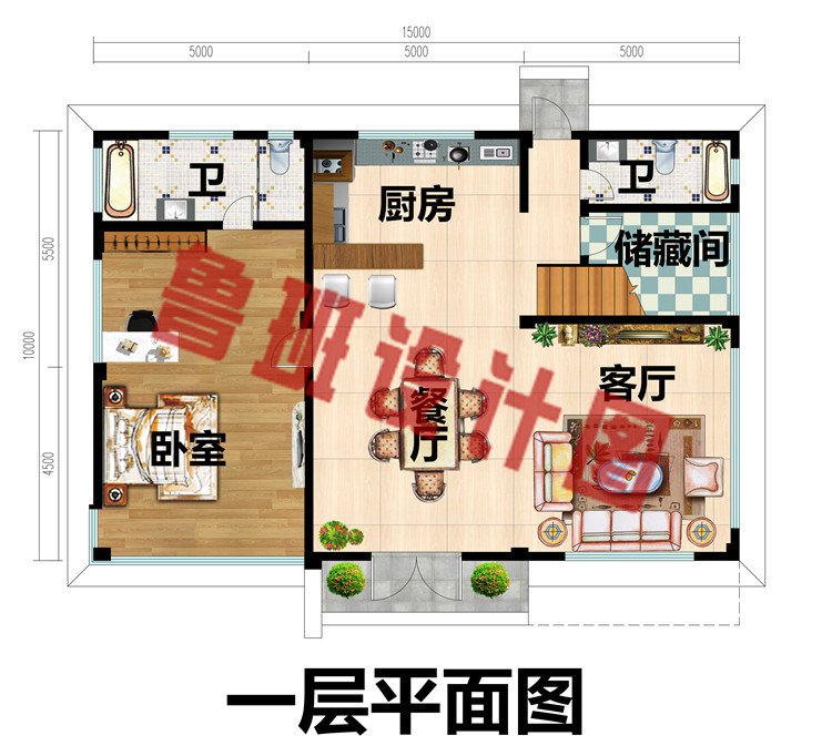 新款超现代平屋顶简约风格二层自建房设计图