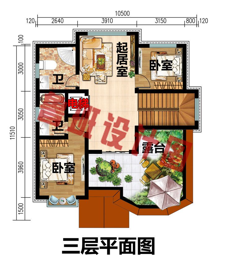 三层110平方别墅设计图