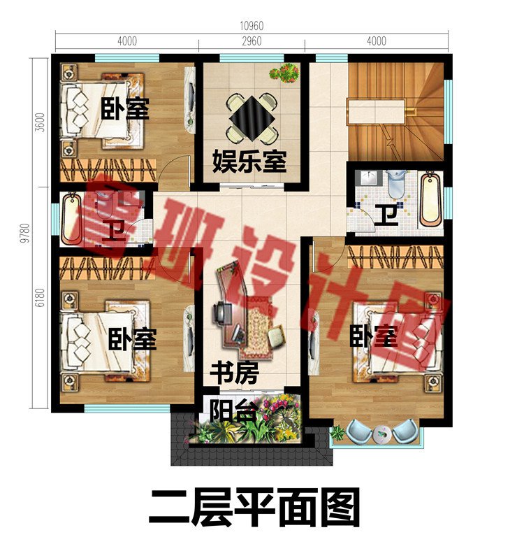 新中式110平农村房子别墅设计图