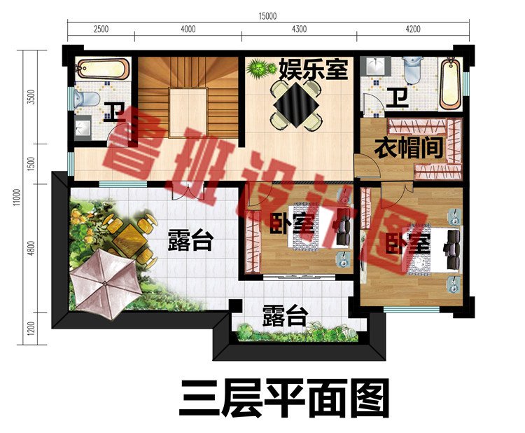 现代实用型新农村三层房屋