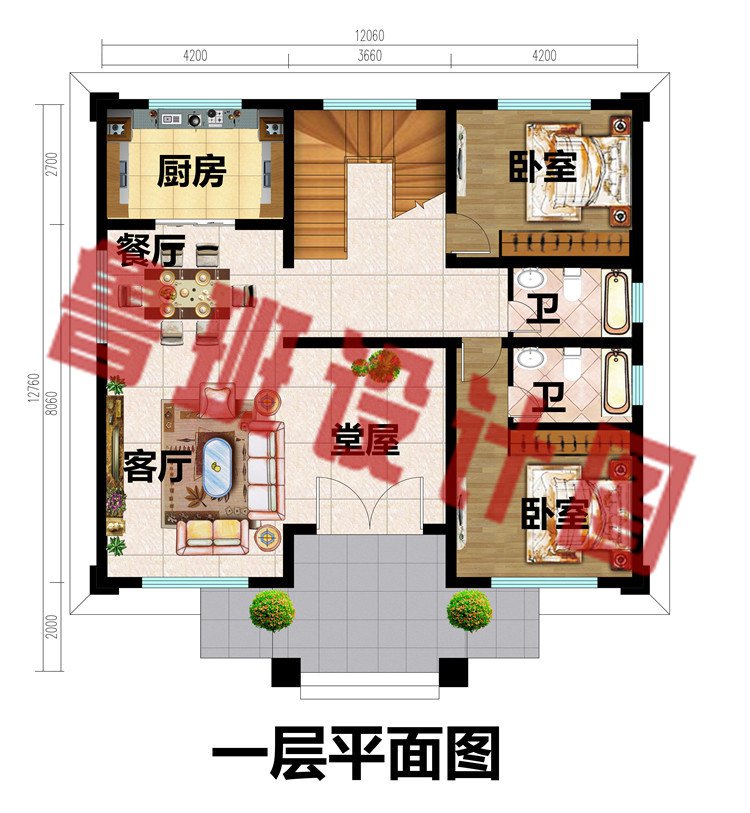 12X12米农村自建二层楼