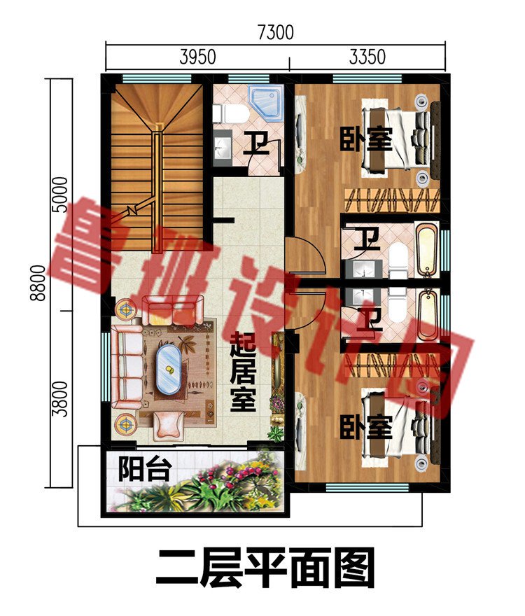 现代风小户型三层别墅设计图