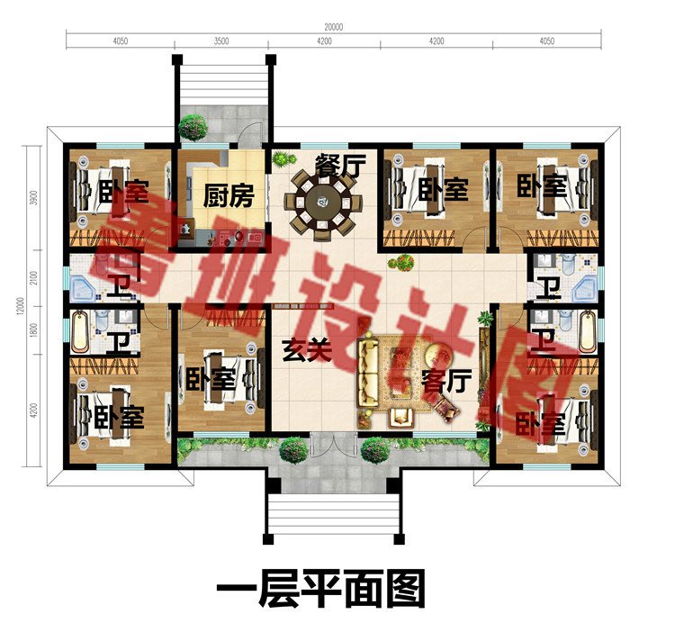 最新款乡村一层自建别墅设计