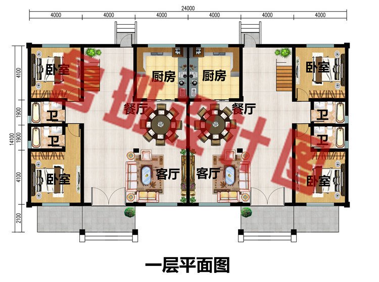 兄弟2层双拼别墅真实图一层