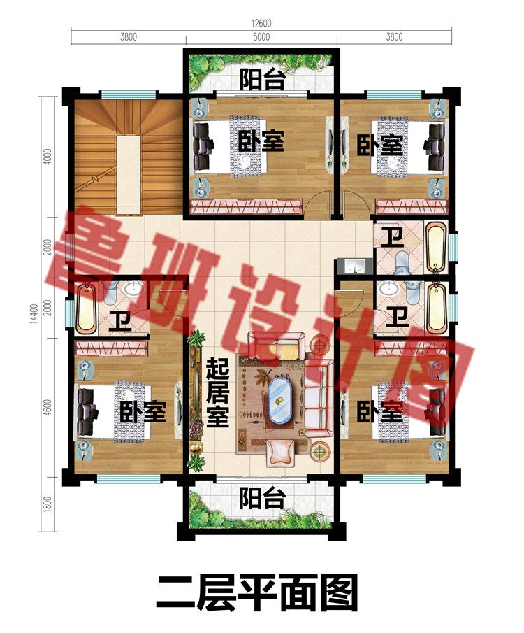 四层乡村别墅外观效果图