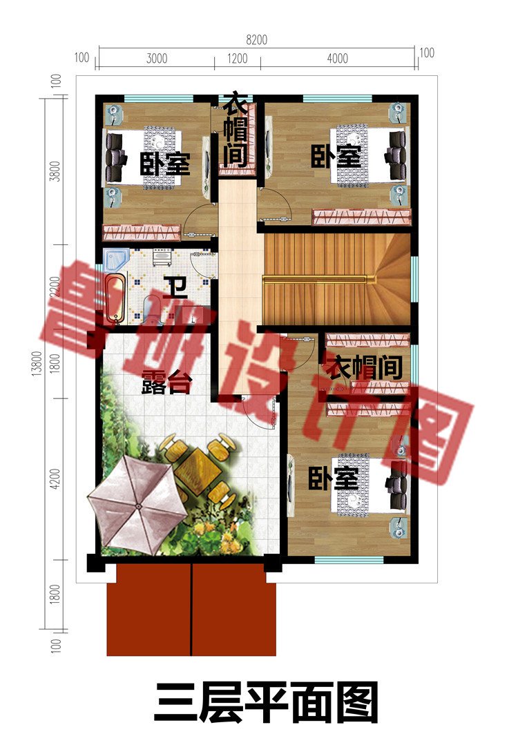 乡村小户型三层自建房