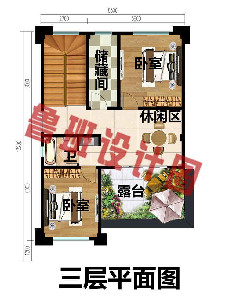 面宽8米的三层小型新中式自建