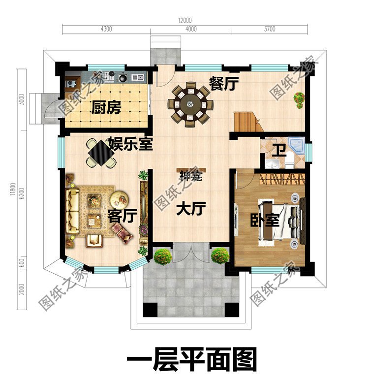 农村豪华三层欧式别墅设计图