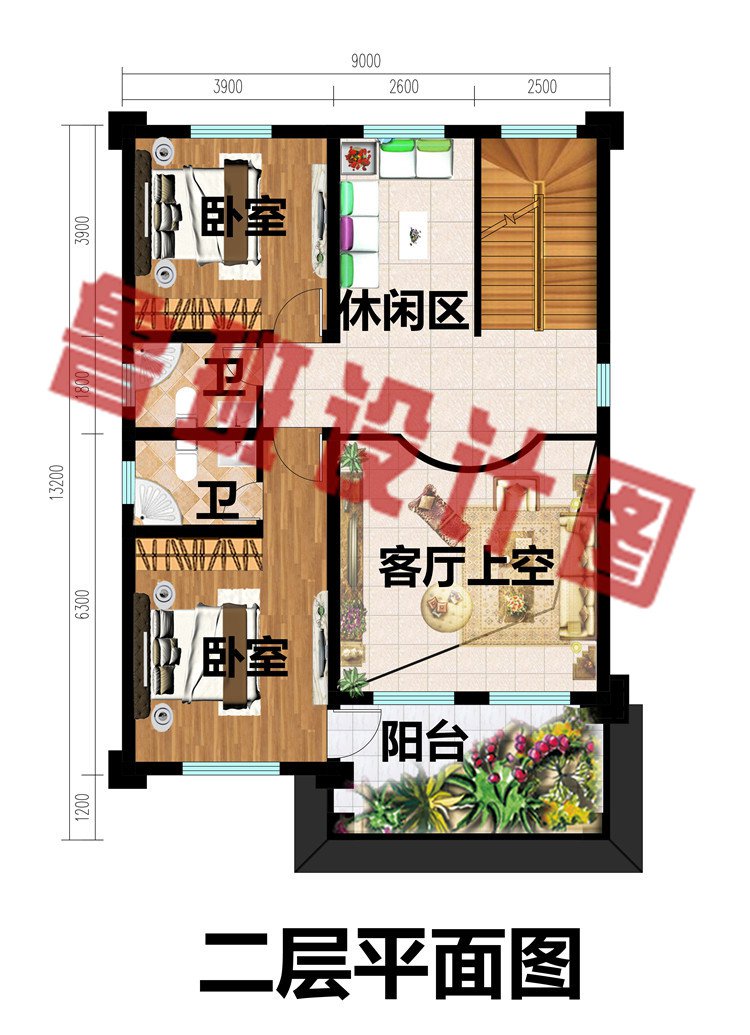 面宽9米小户型三层中式自建房