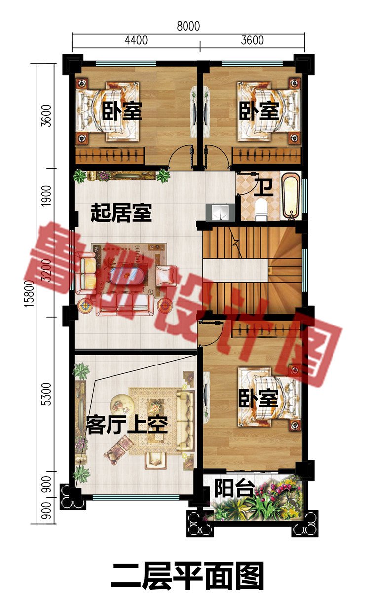 120平米欧式农村三层别墅设计