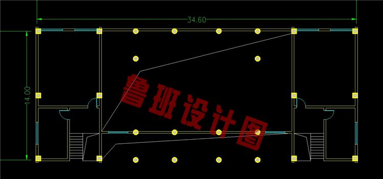 经典古朴中式祠堂二层布局图