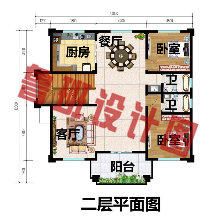 四层农村别墅设计图二层布局图