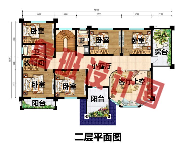 最新大开间二层别墅设计图