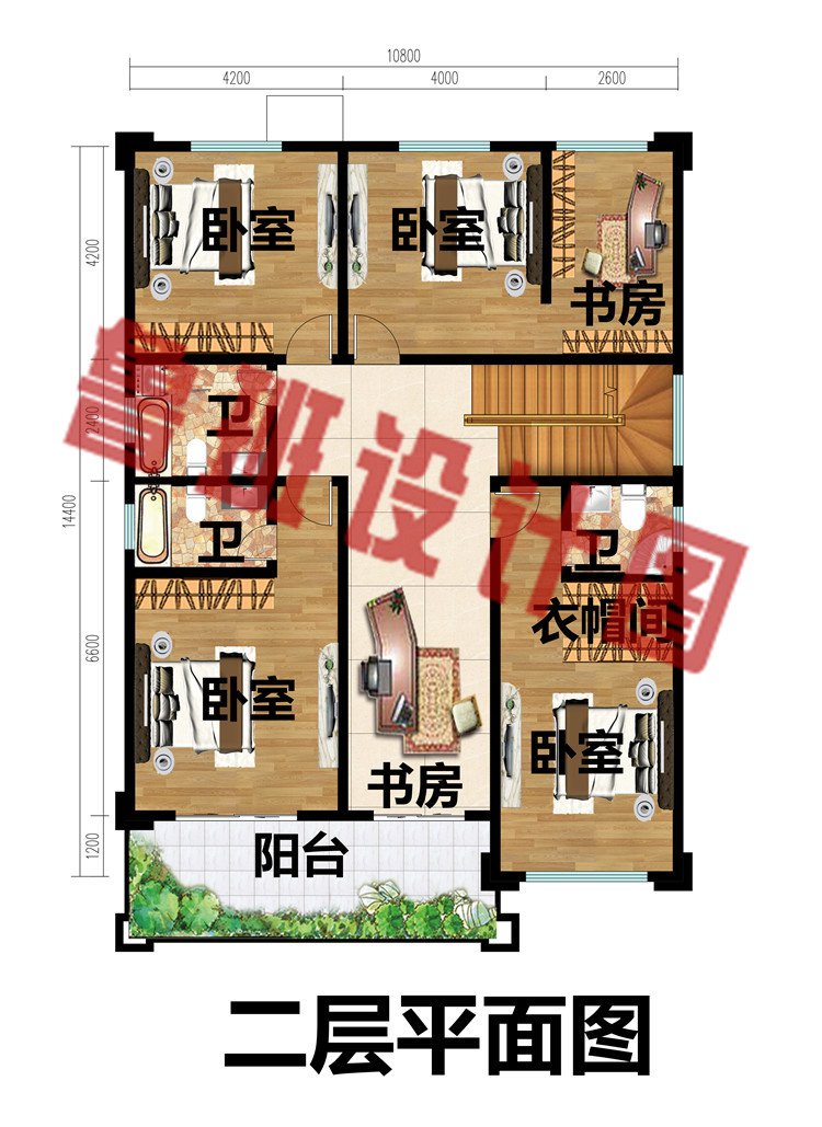 11X14米农村三层自建房子图