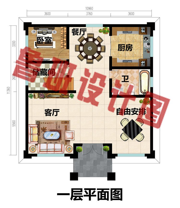 11x11米三层欧式自建房别墅