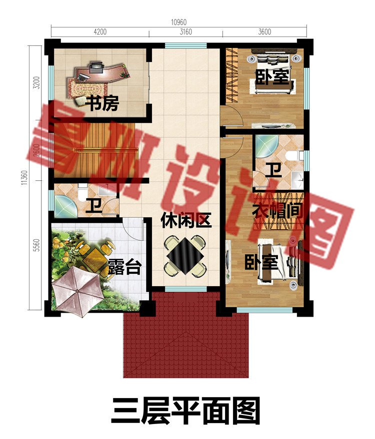 11x11米三层欧式自建房别墅