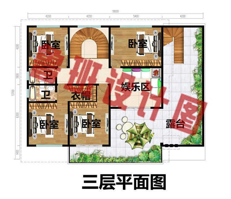 现代风三层新农村建筑设计图