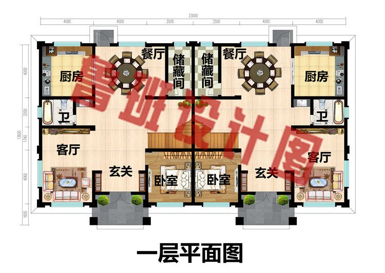 新款大气三层双拼自建别墅设