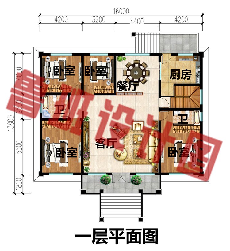 带地下室的一层别墅设计图一层