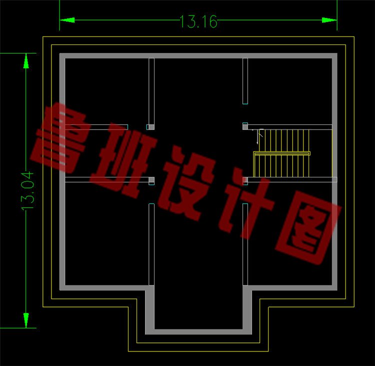 13x13米简单二层最新别墅设计图阁楼图