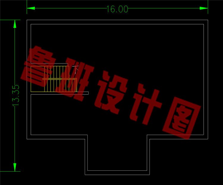 面宽16米方正实用二层别墅设计阁楼平面图