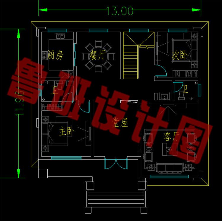 带露台阳光房二层建房别墅一层