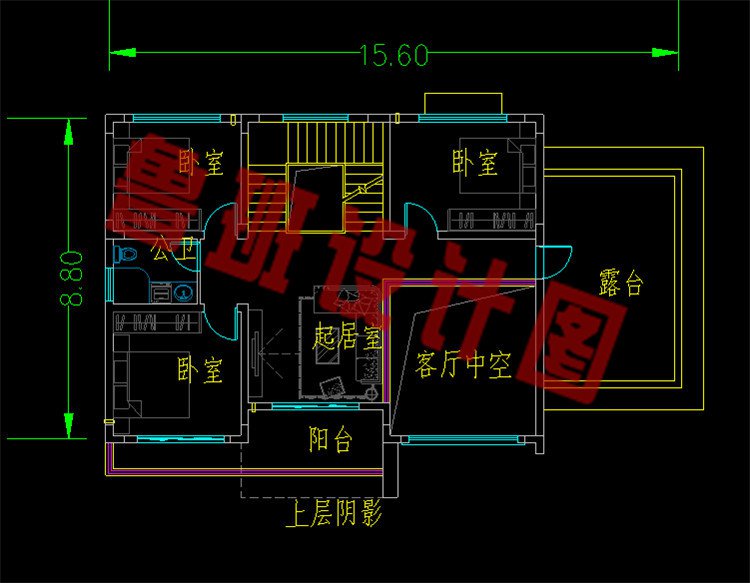 时尚耐看的二层农村别墅设计图二层