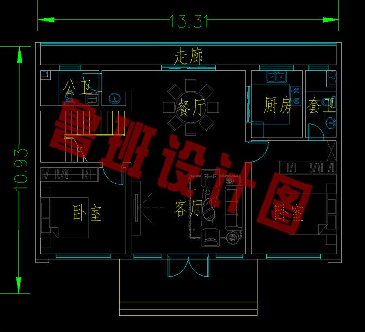 带院子的两层小别墅一层