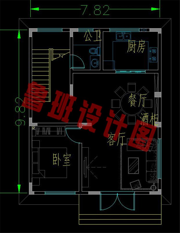 四层平顶别墅设计图一层