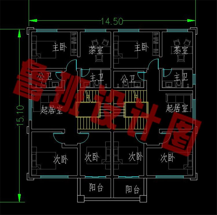 四层豪华别墅设计图三层