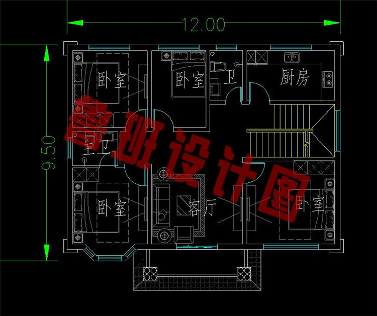 百余平三层豪华别墅设计图三层