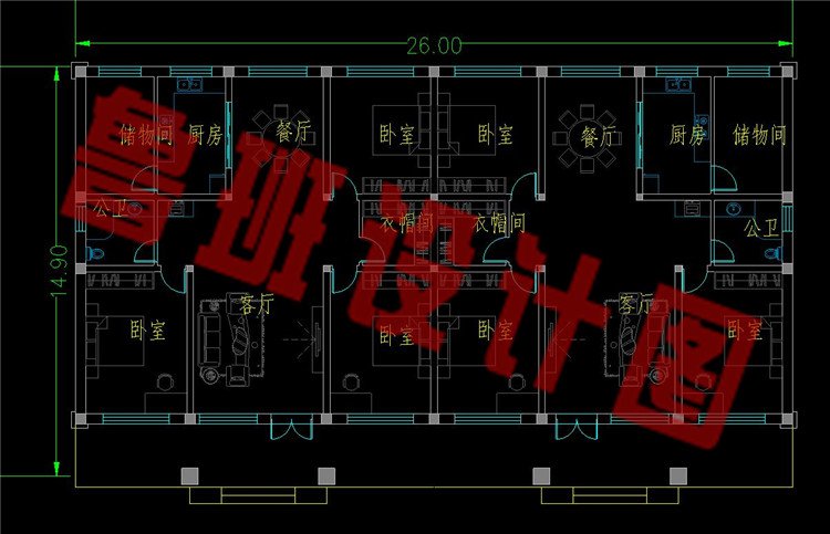 一层双拼户型一层