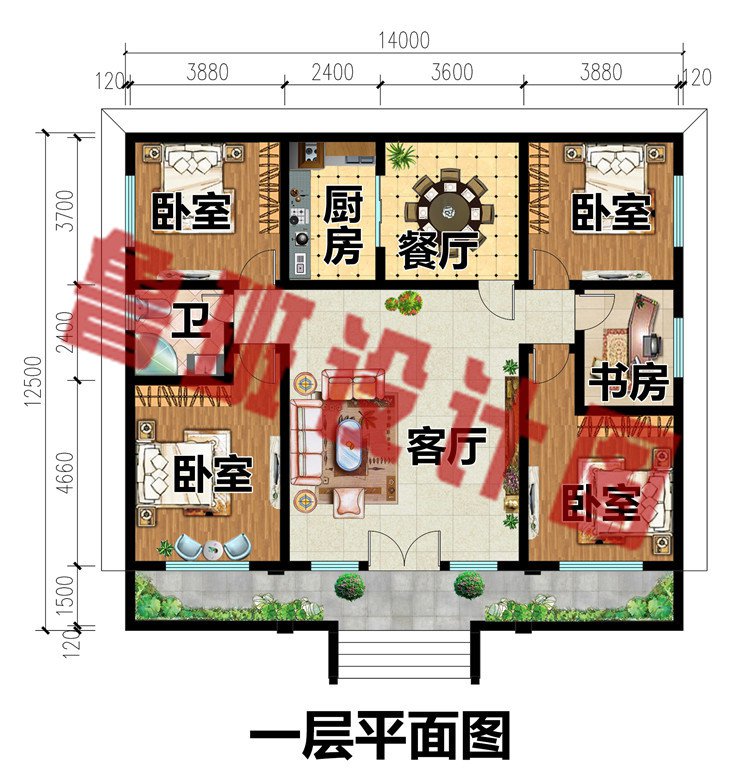 一层农村自建房别墅设计方案一层