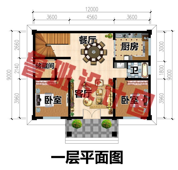 农村二层别墅设计方案一层