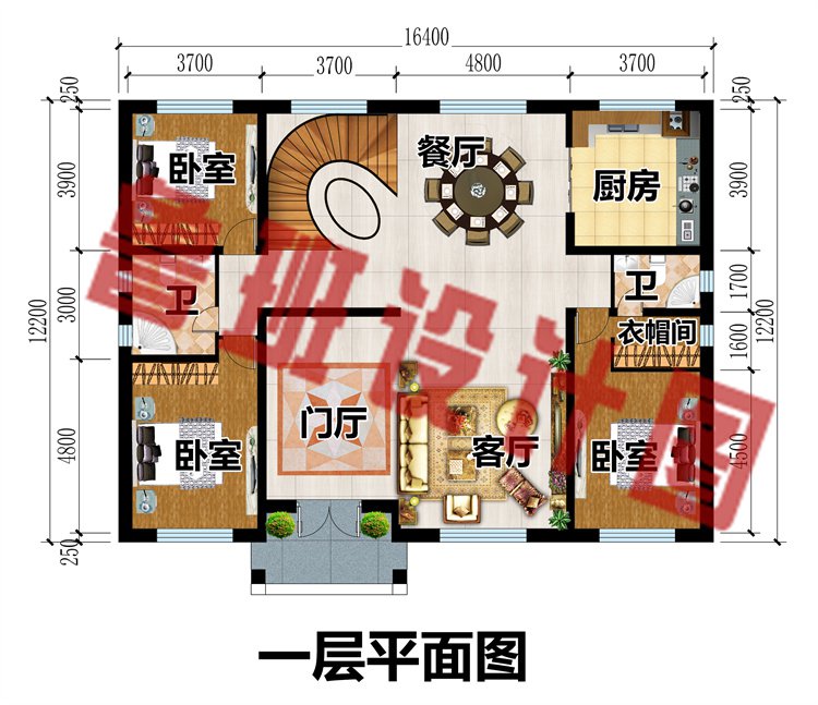 四开间二层别墅设计图