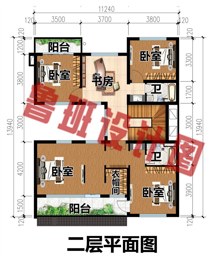 124平米徽派带露台别墅